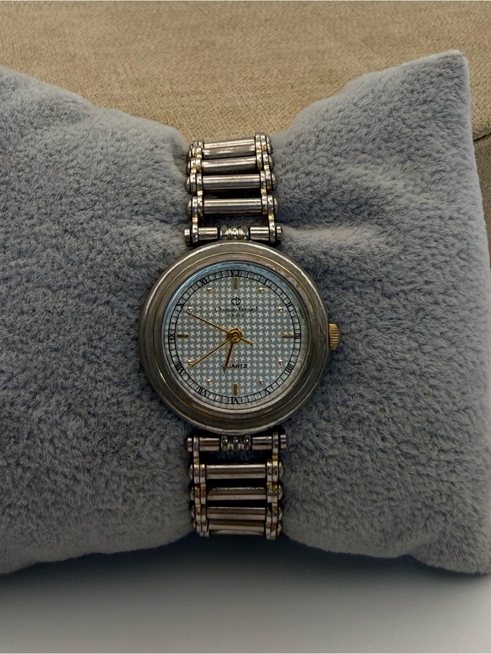 Christian Bernard Silver-Tone Women's Quartz Watch with Patterned Dial